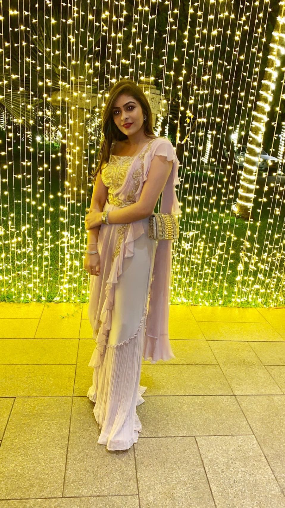 GREY PALLAZO SAREE