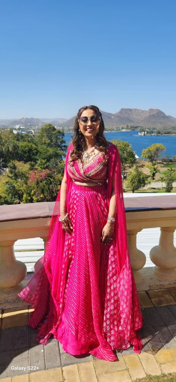 HOT PINK LAYERED LEHENGA