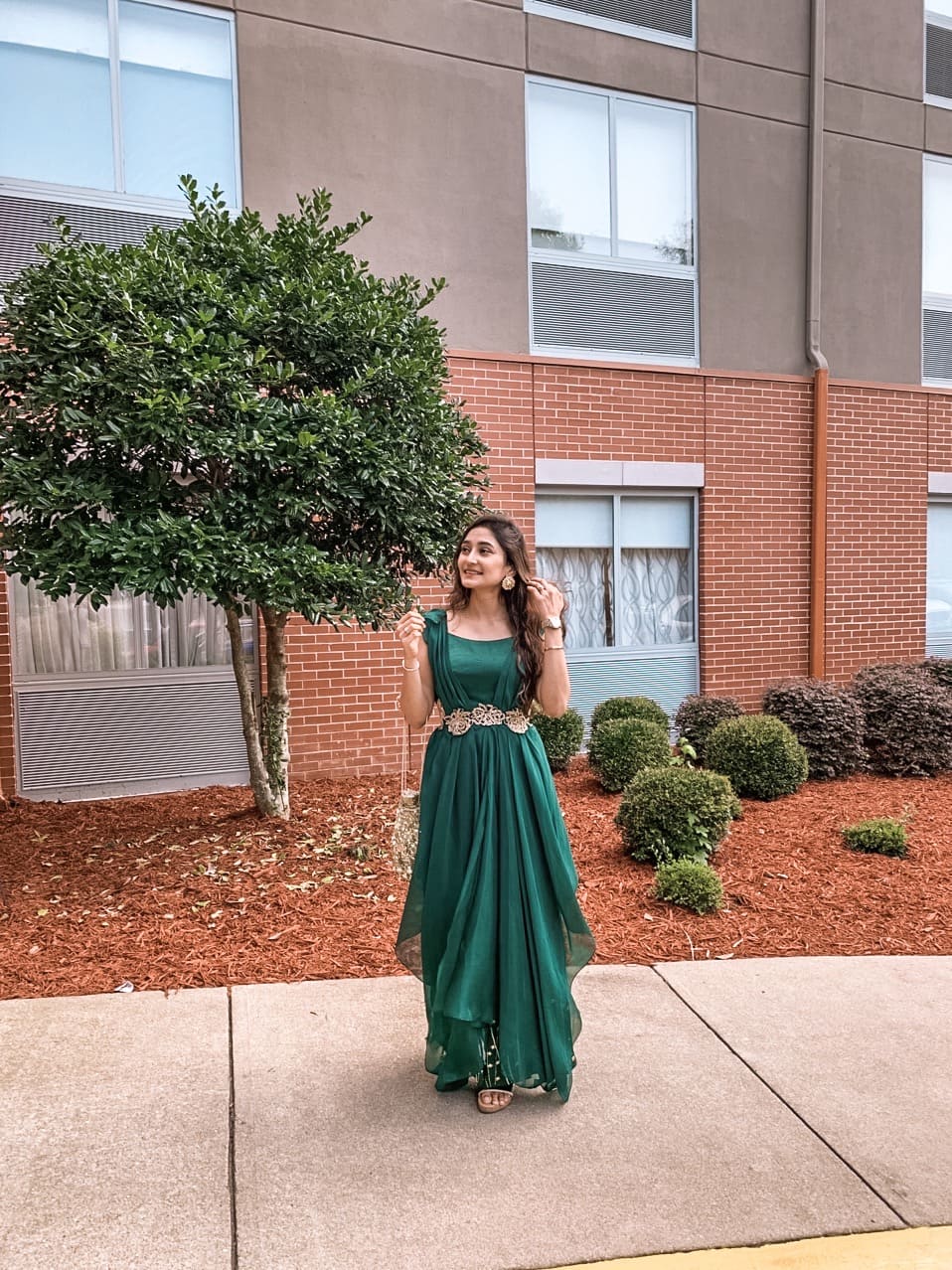 EMERALD GREEN OVERLAY JUMPSUIT
