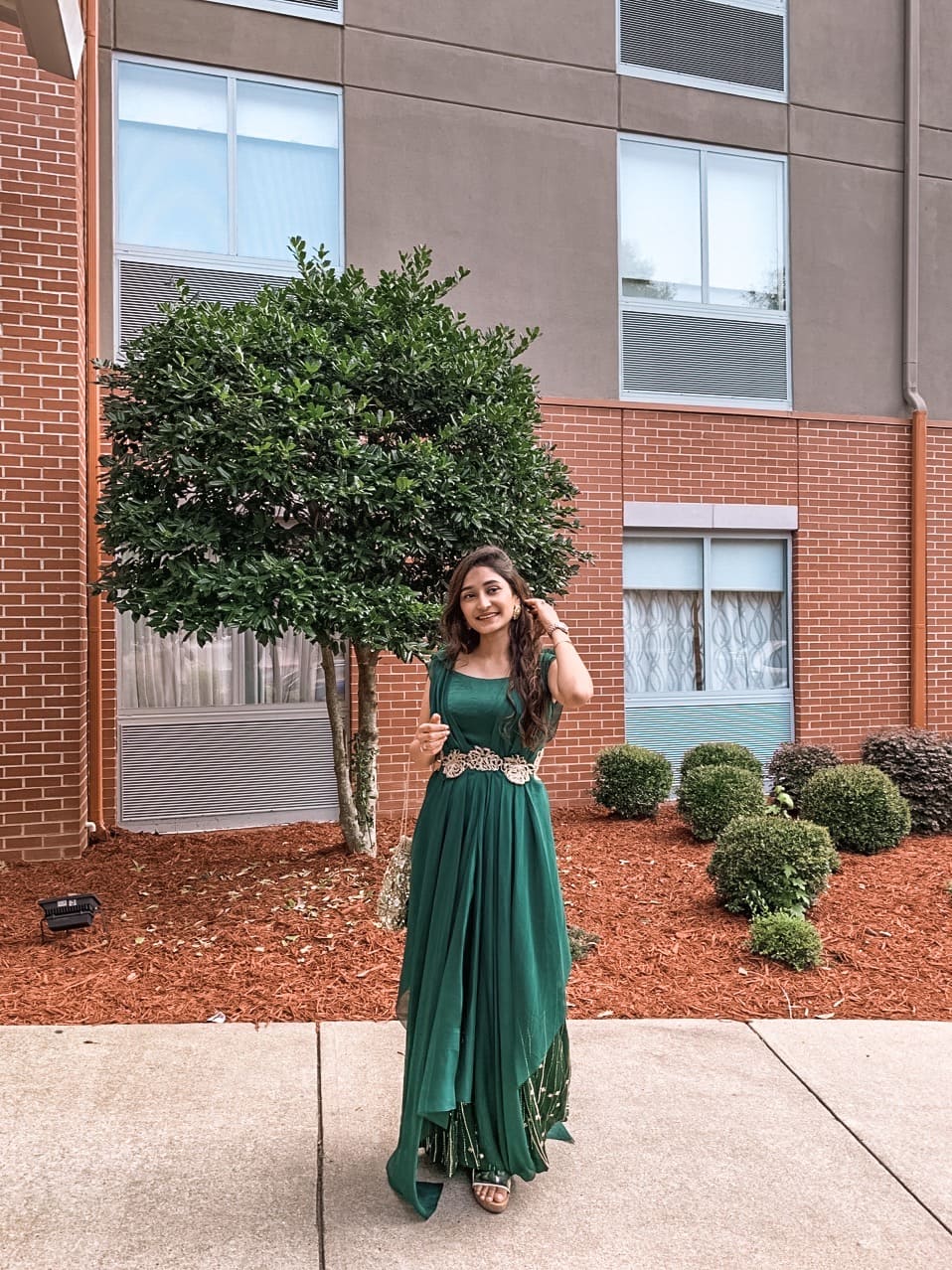 EMERALD GREEN OVERLAY JUMPSUIT