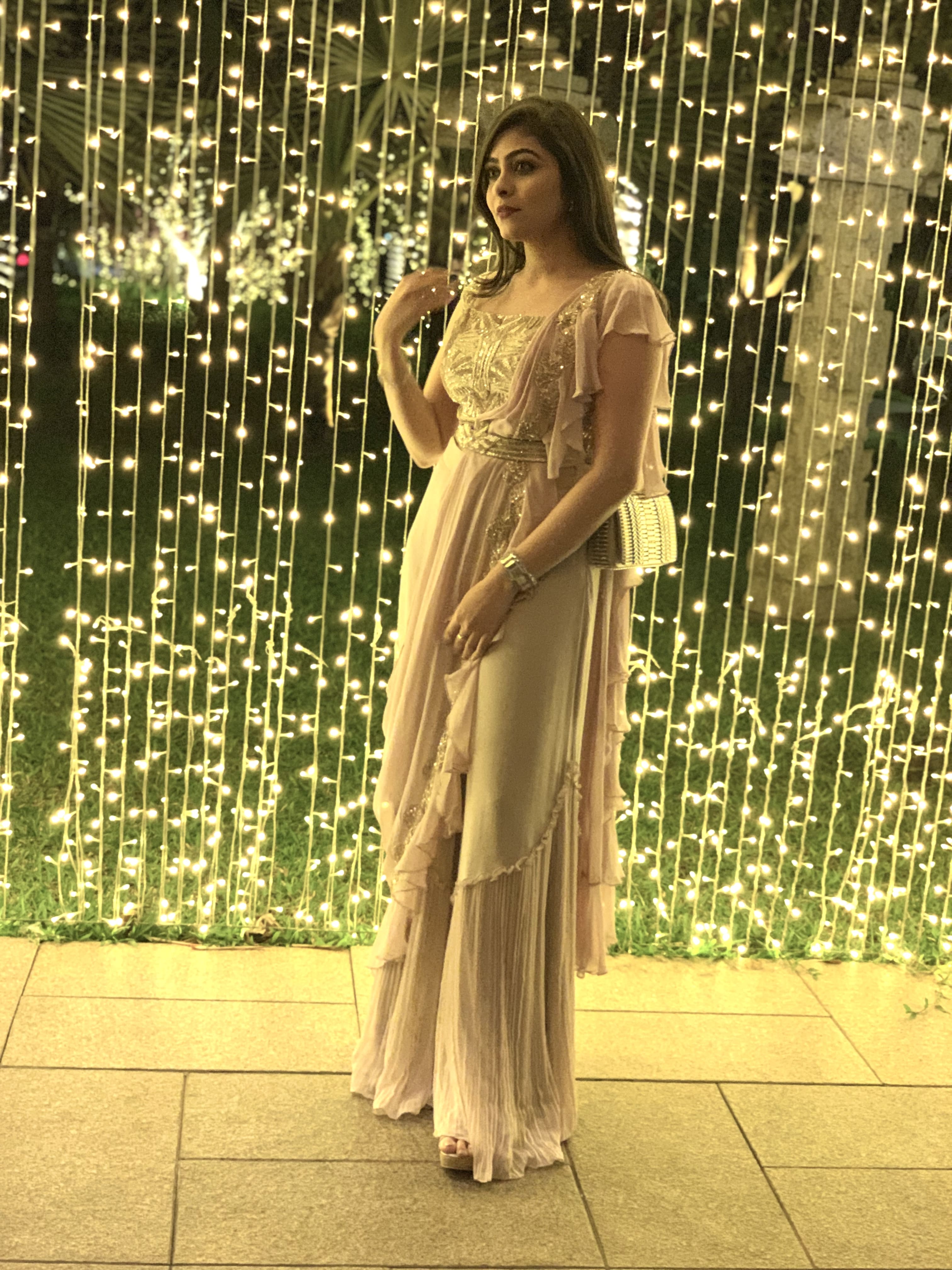 GREY PALLAZO SAREE