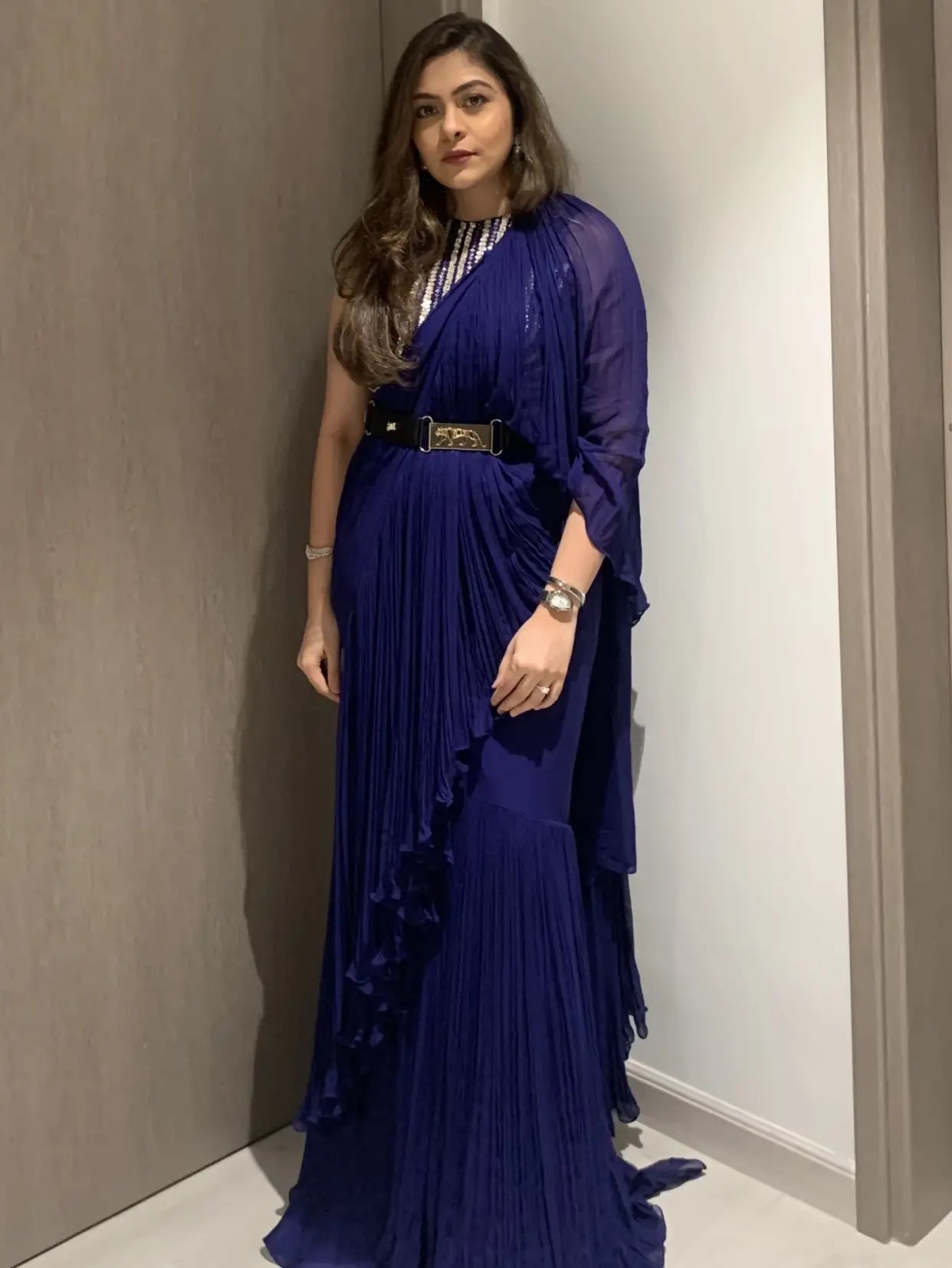 INK BLUE PRE DRAPED SAREE
