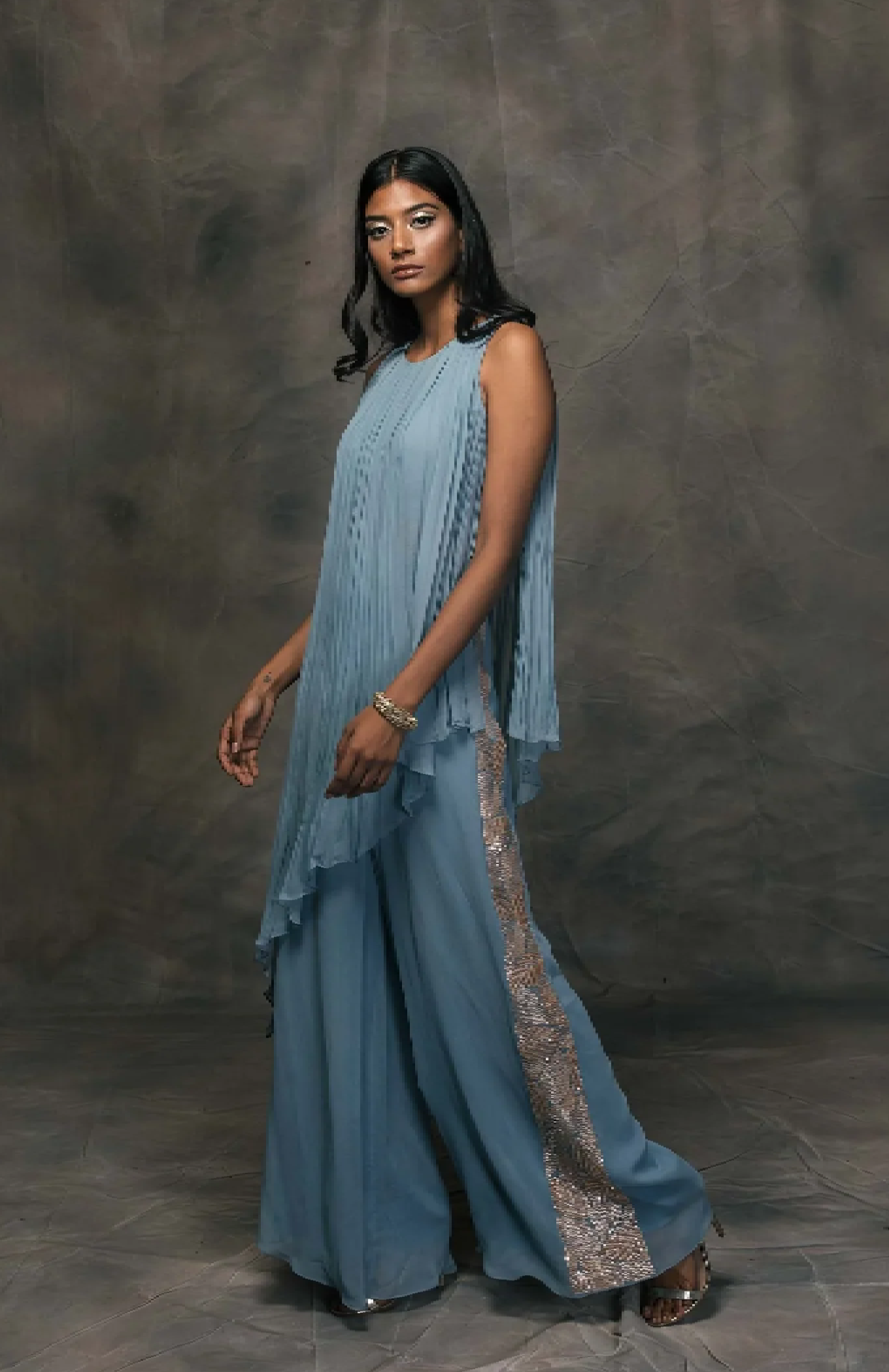 SERENITY RUCHED TUNIC WITH PALLAZO
