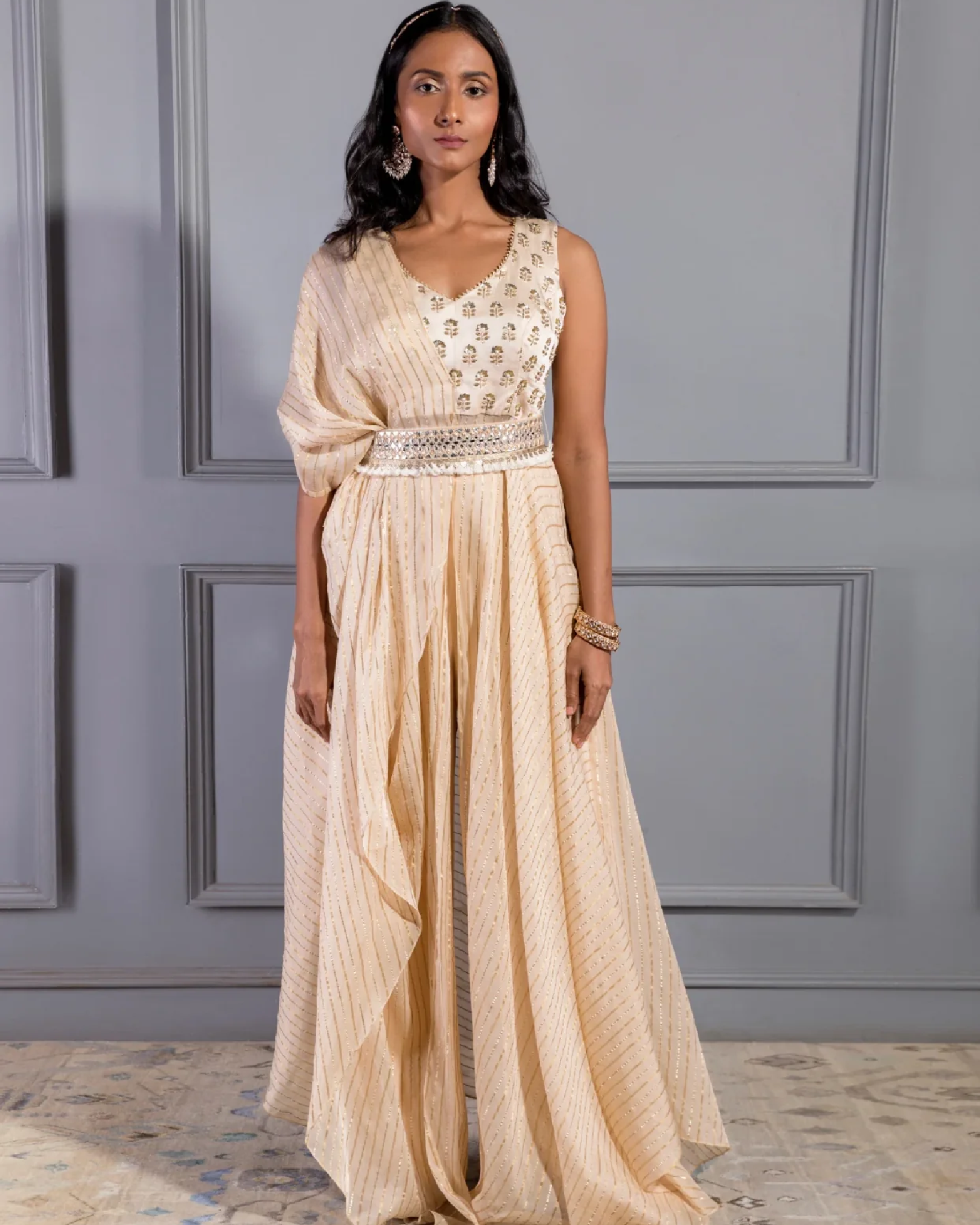 IVORY DRAPE ANARKALI