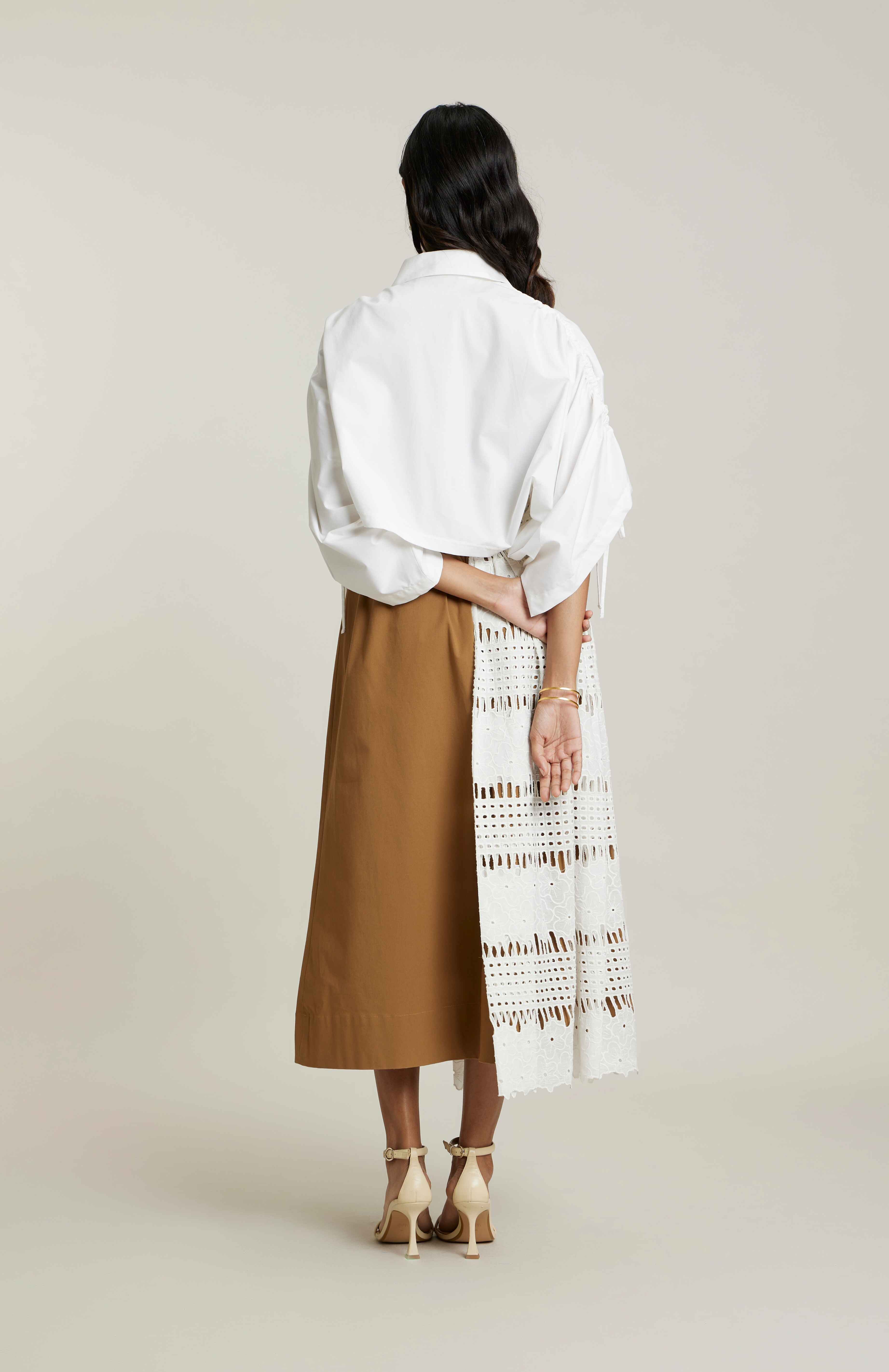 WHITE/TAN JULIA SKIRT