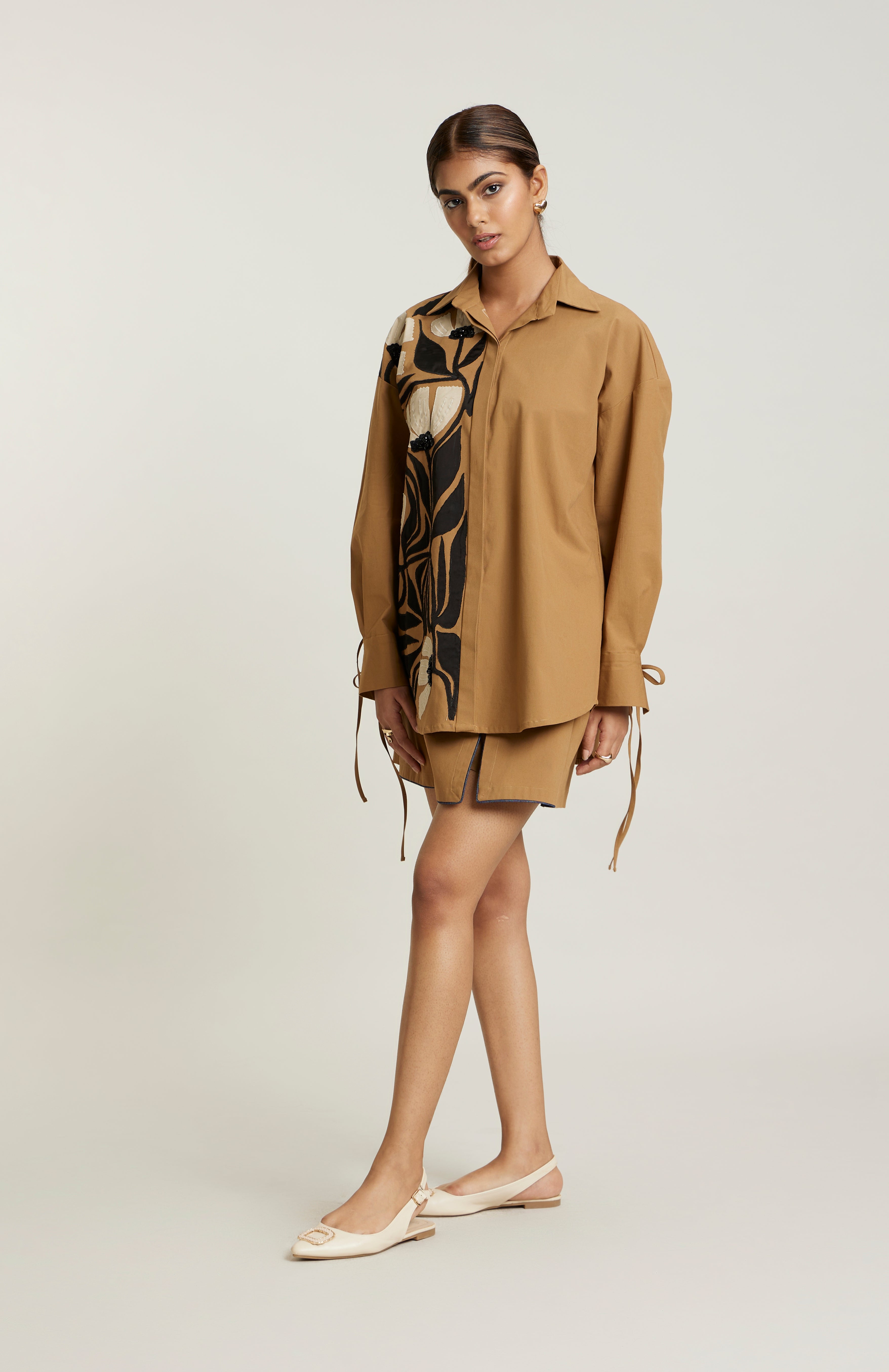 TAN/BLACK MITISI SKORTS CO-ORD