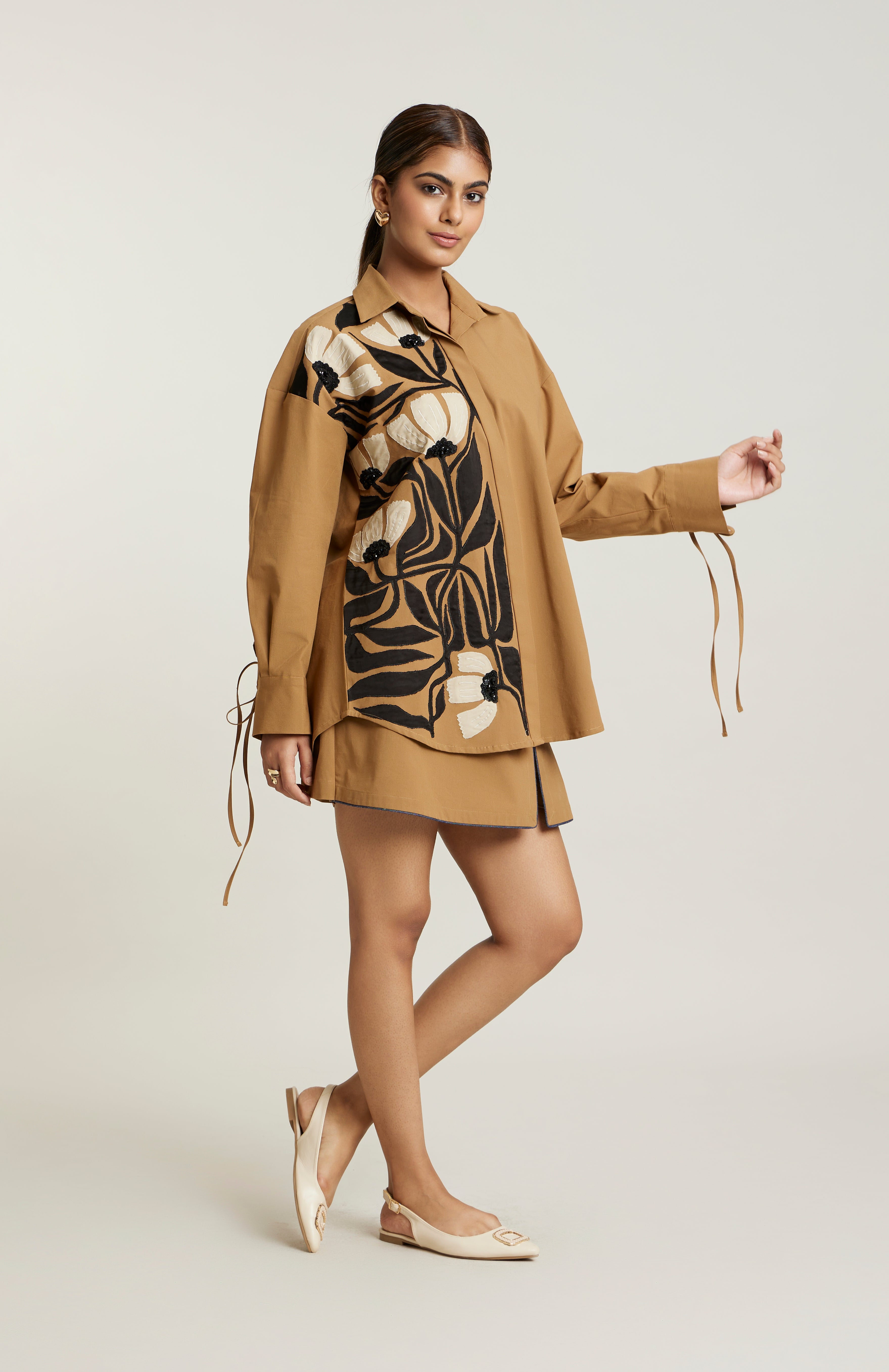 TAN/BLACK MITISI SKORTS CO-ORD