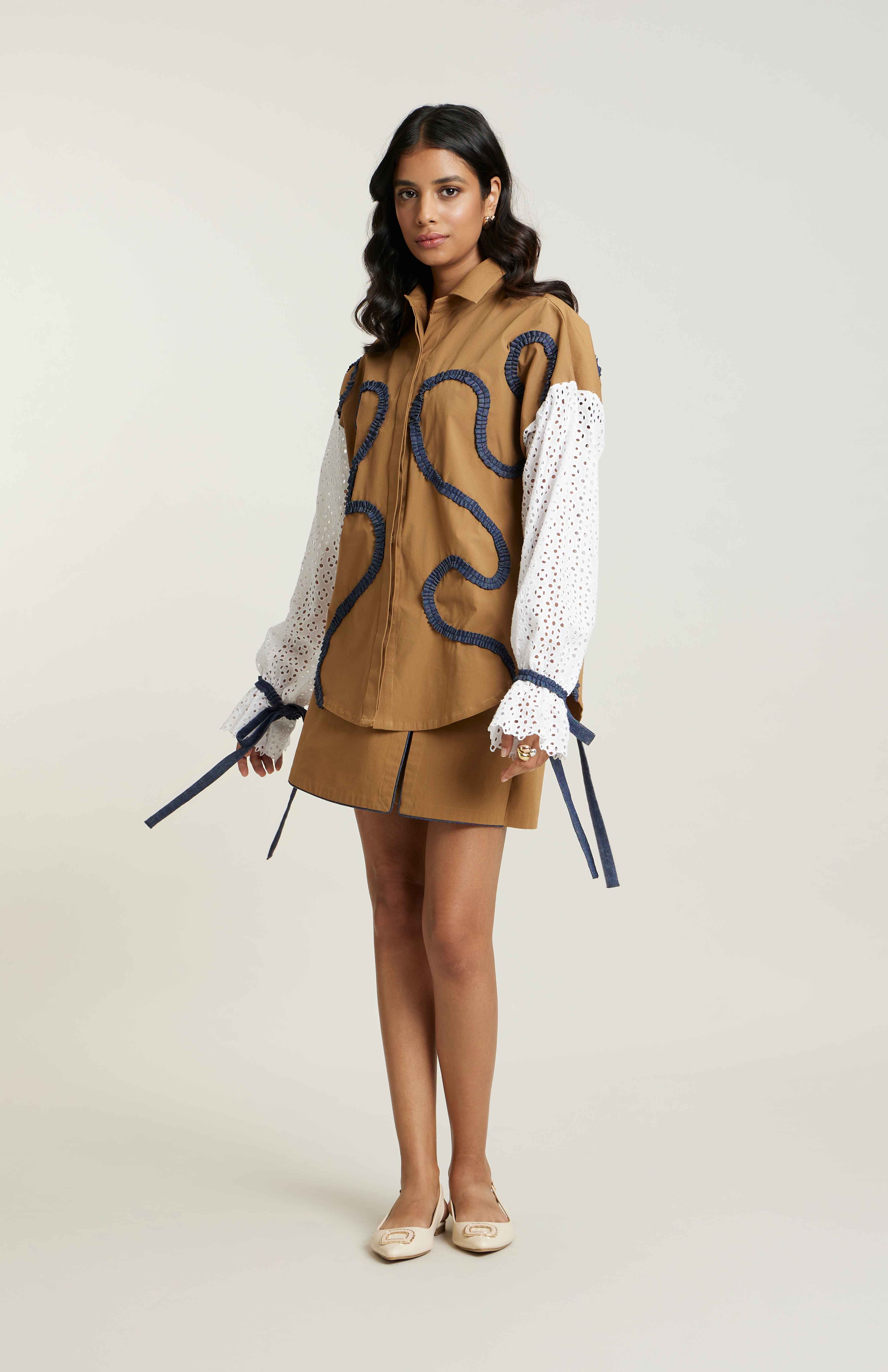 TAN GAIA SKORTS CO-ORD