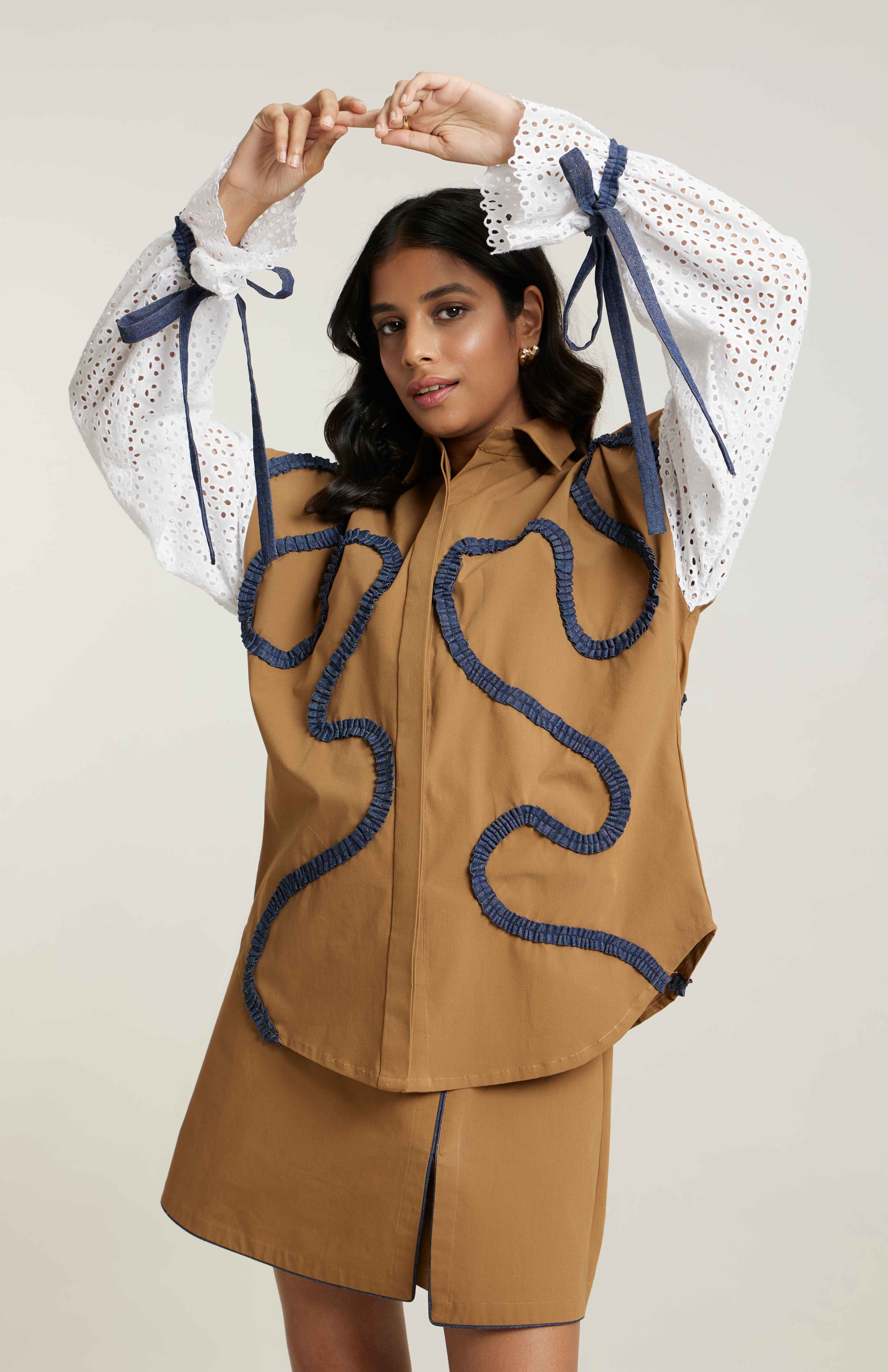 TAN GAIA SKORTS CO-ORD