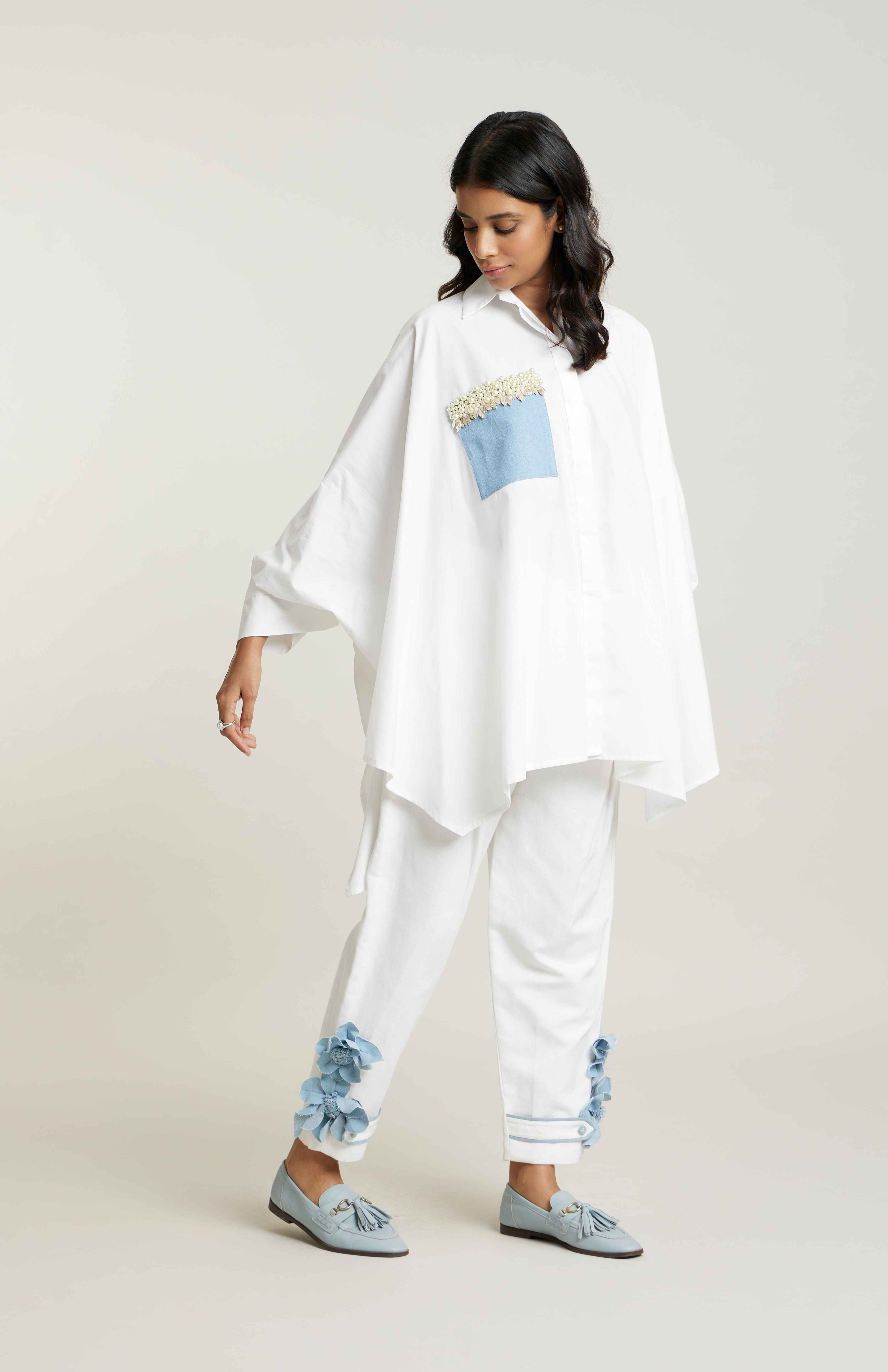 WHITE FLORETTE TROUSER