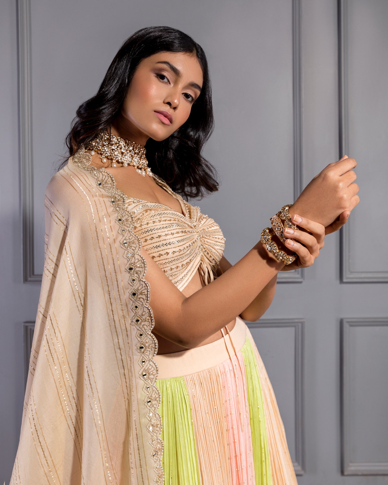 MULTI COLOURED LEHENGA SET