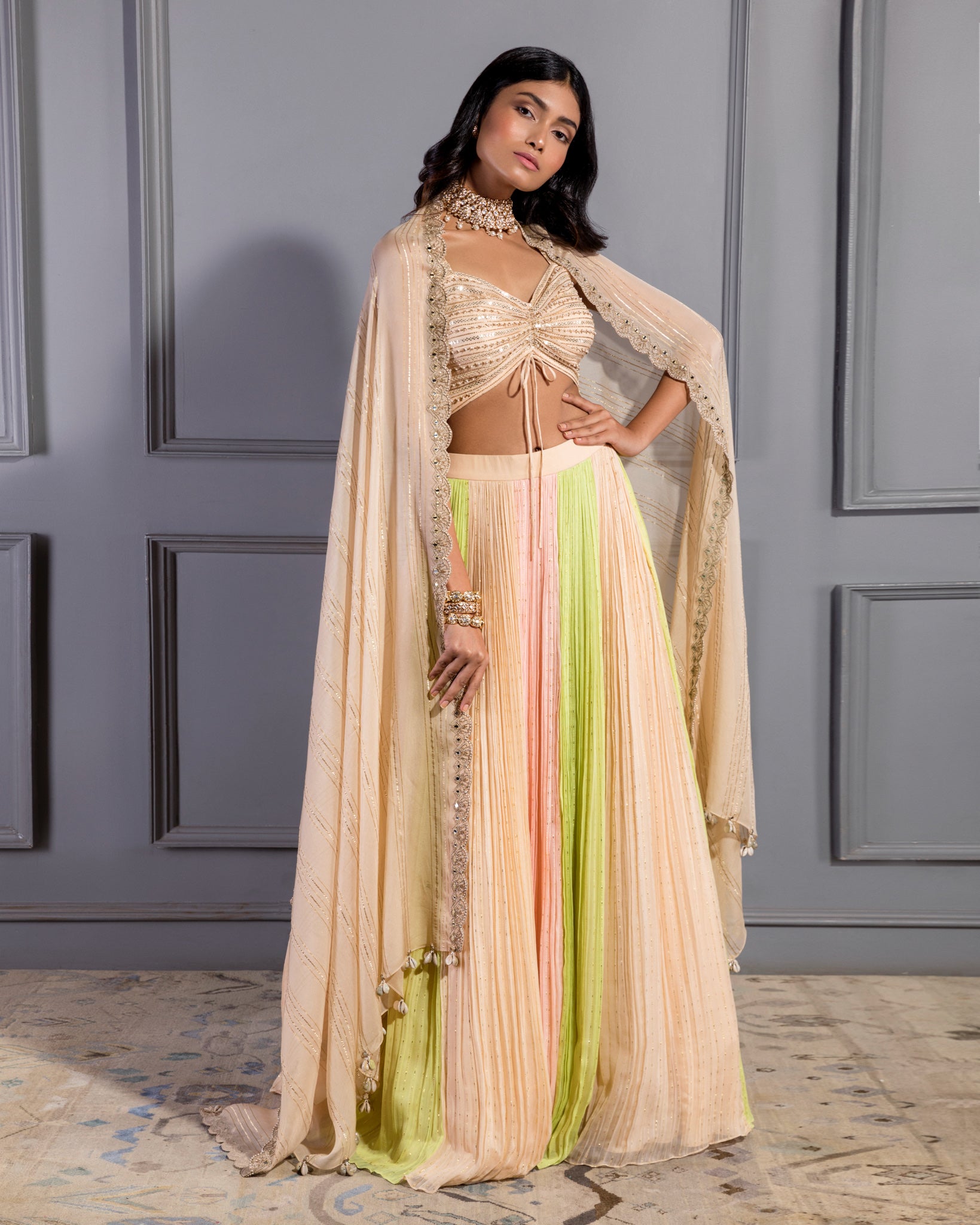 MULTI COLOURED LEHENGA SET