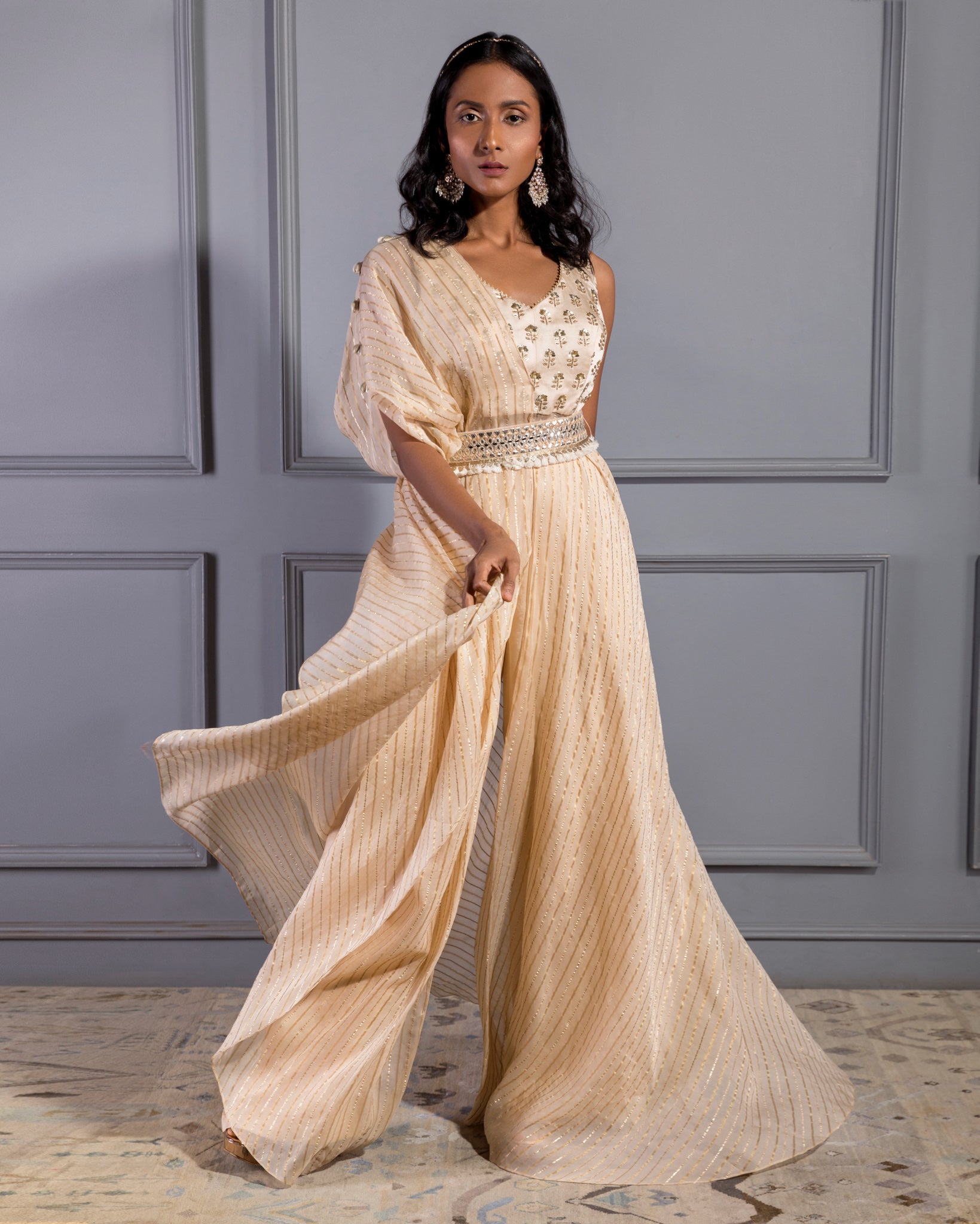 IVORY DRAPE ANARKALI