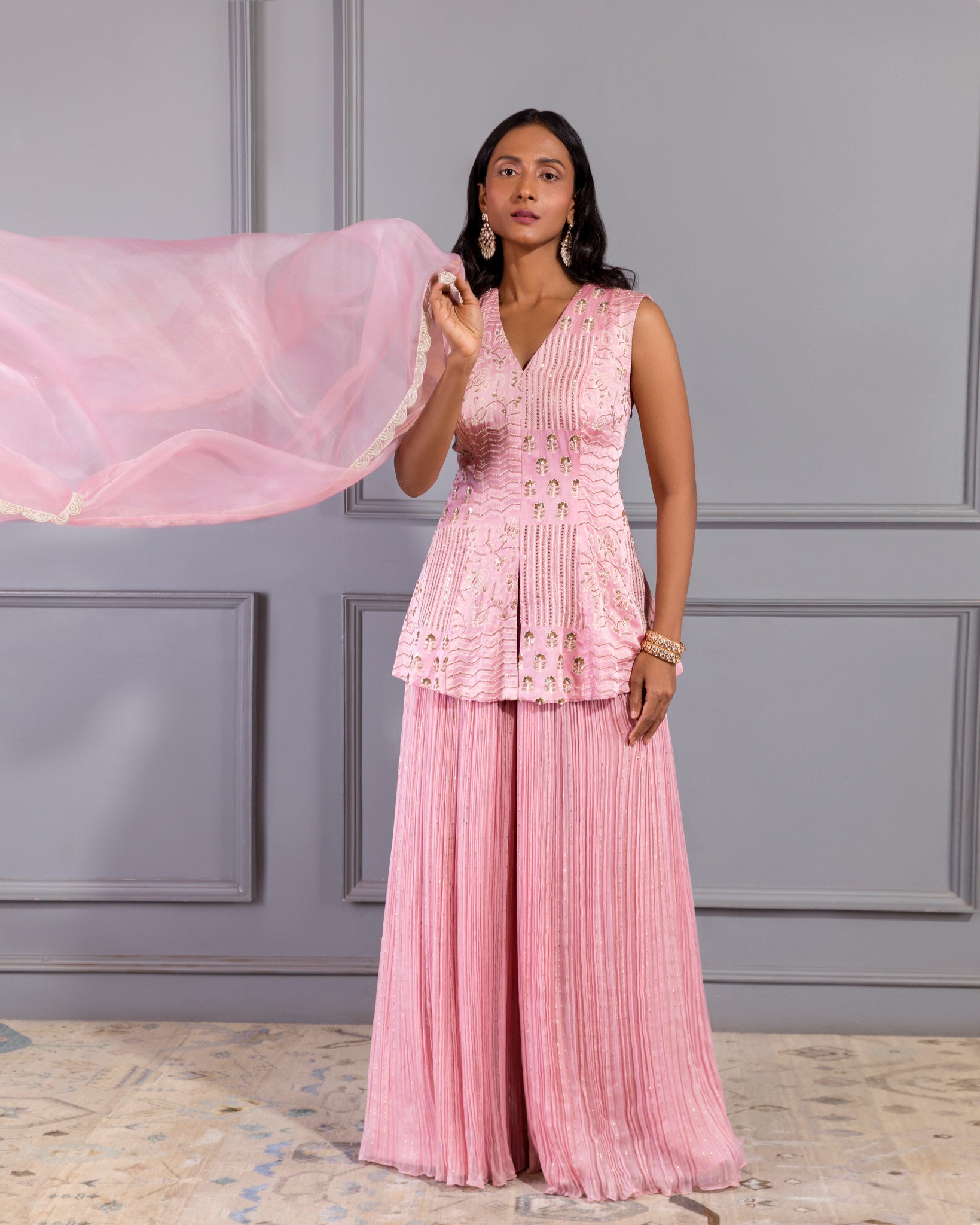 CANDY PINK SHARARA SET