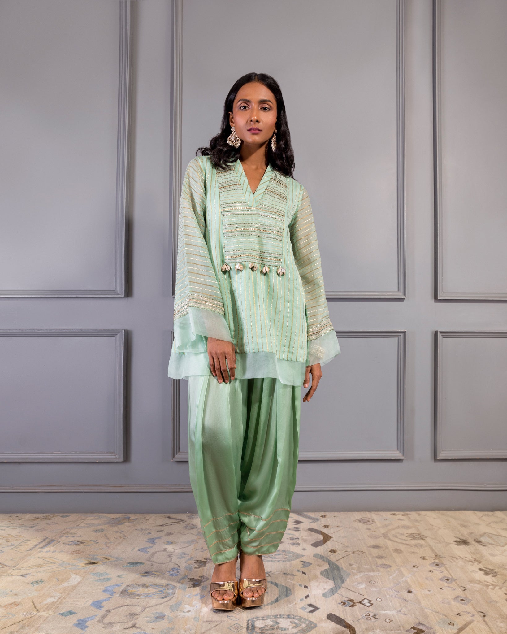 AQUA BLUE SALWAAR KURTA SET