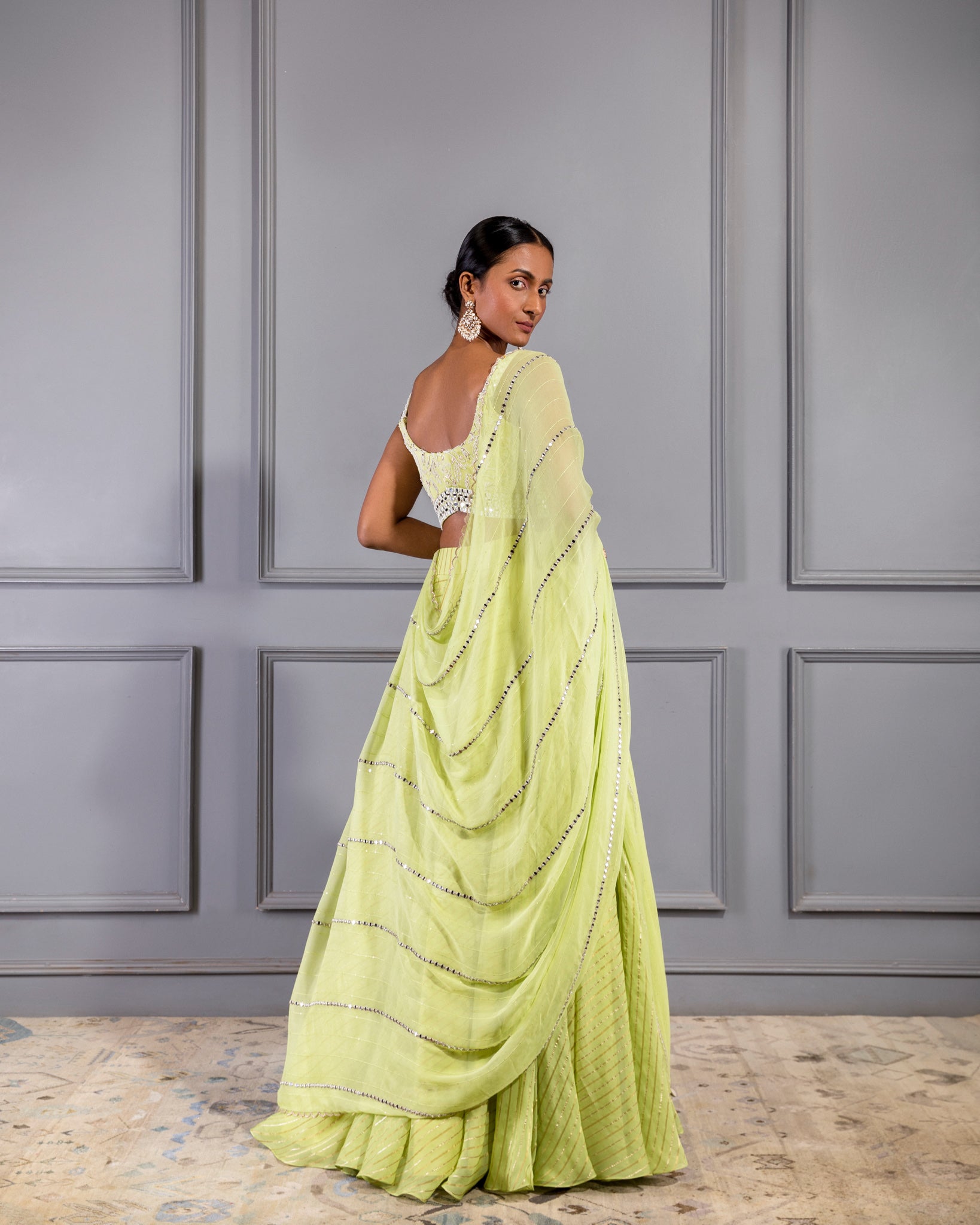 LIME GREEN LEHENGA SET