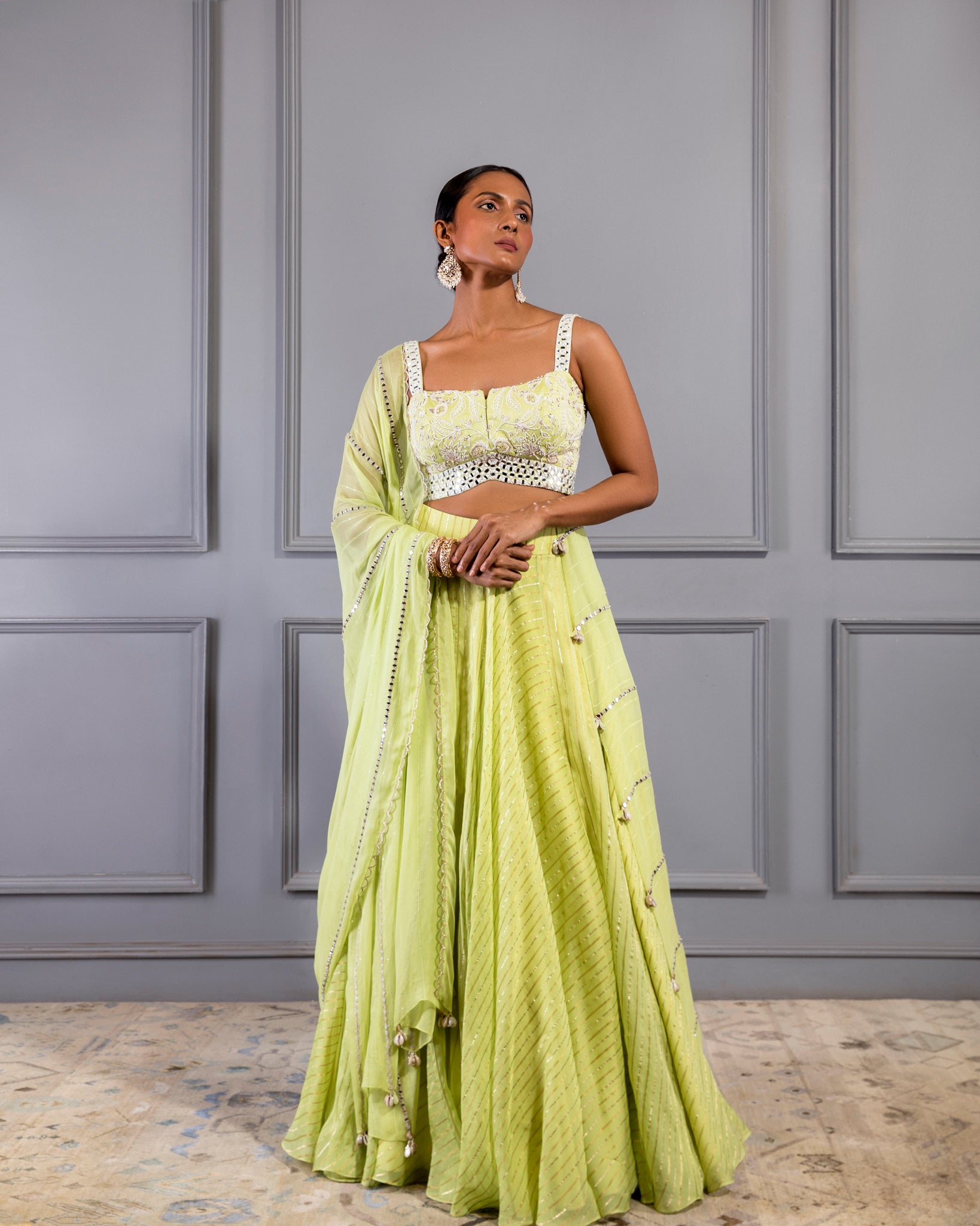 LIME GREEN LEHENGA SET