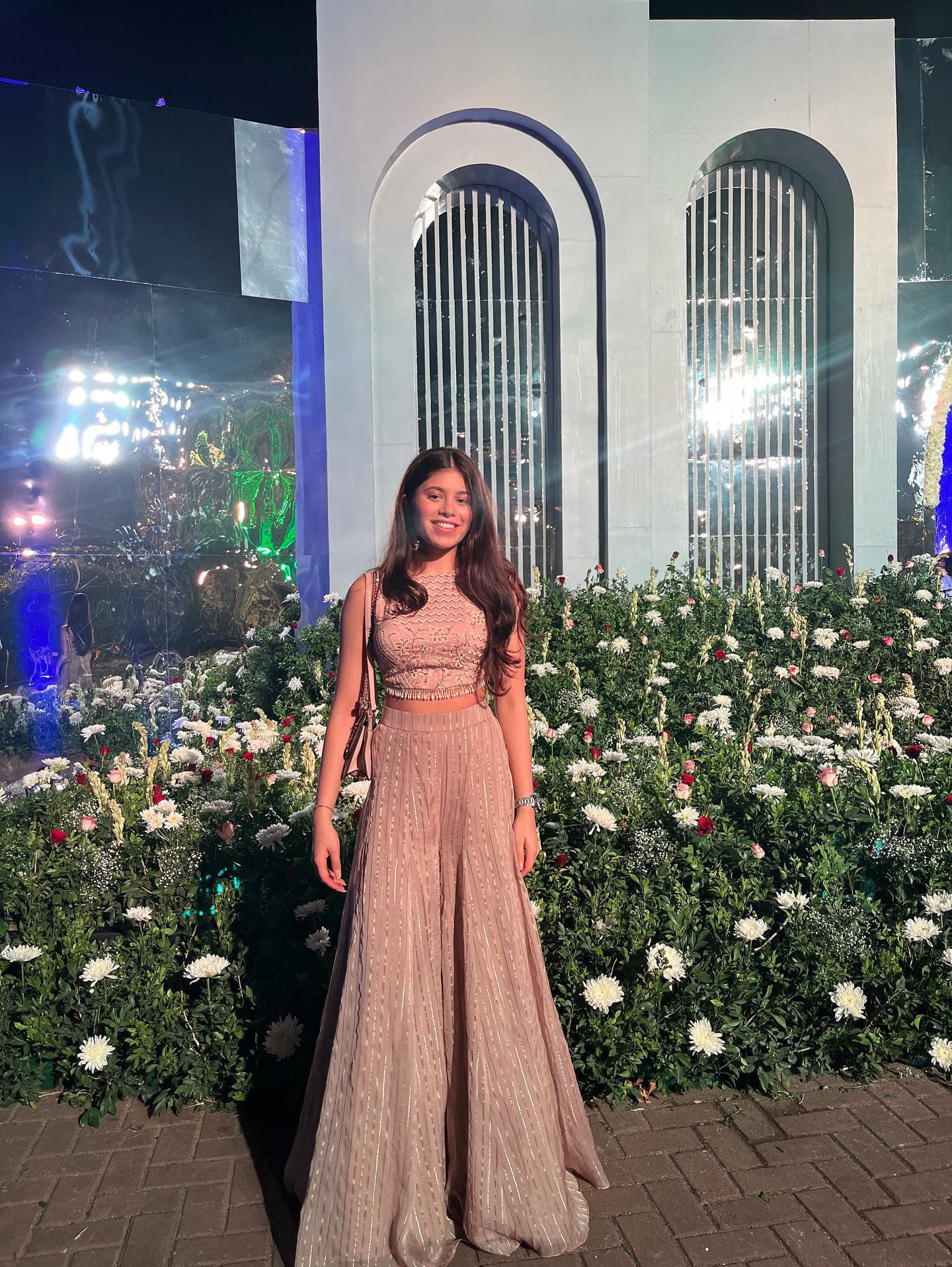 DUSTY GREY CROP TOP AND FLARE SHARARA
