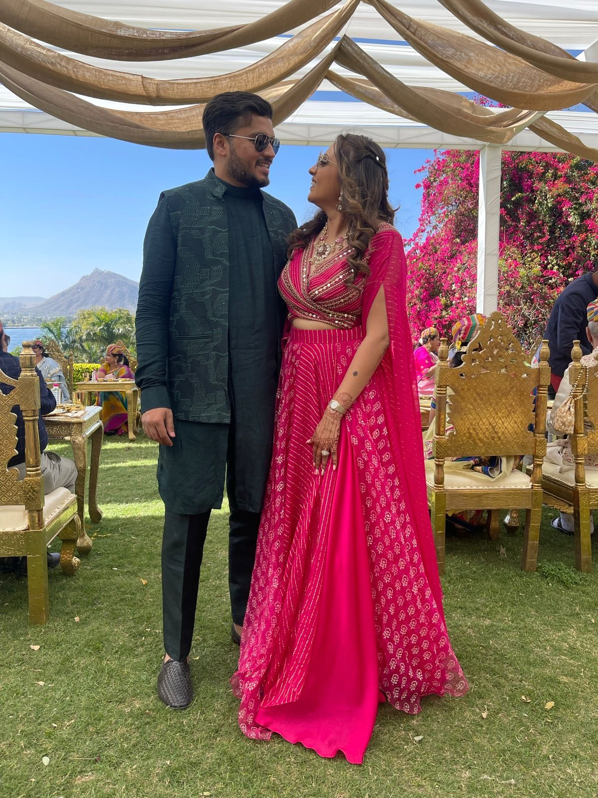 HOT PINK LAYERED LEHENGA
