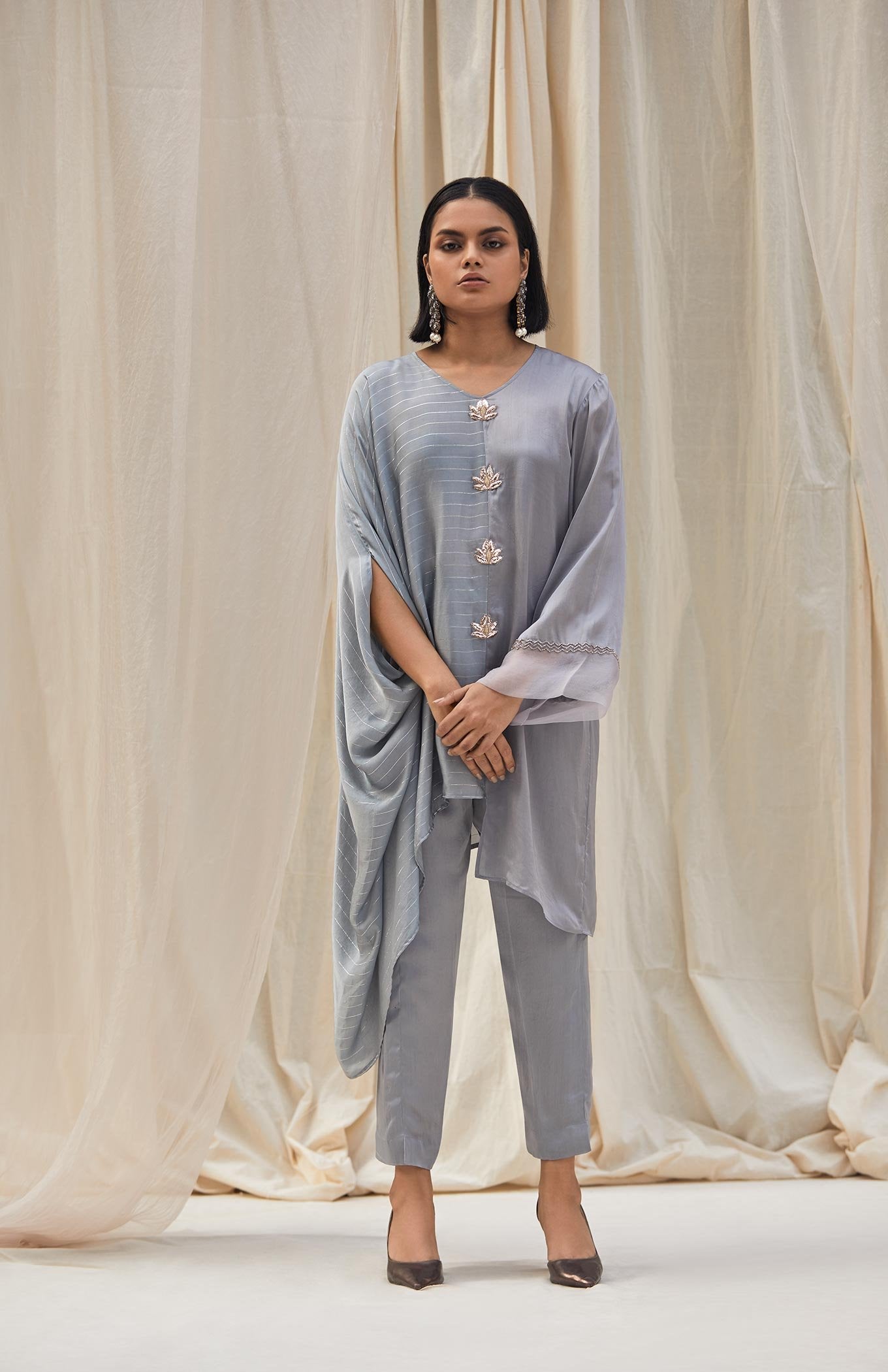 SERENITY COWL TUNIC PANT SET