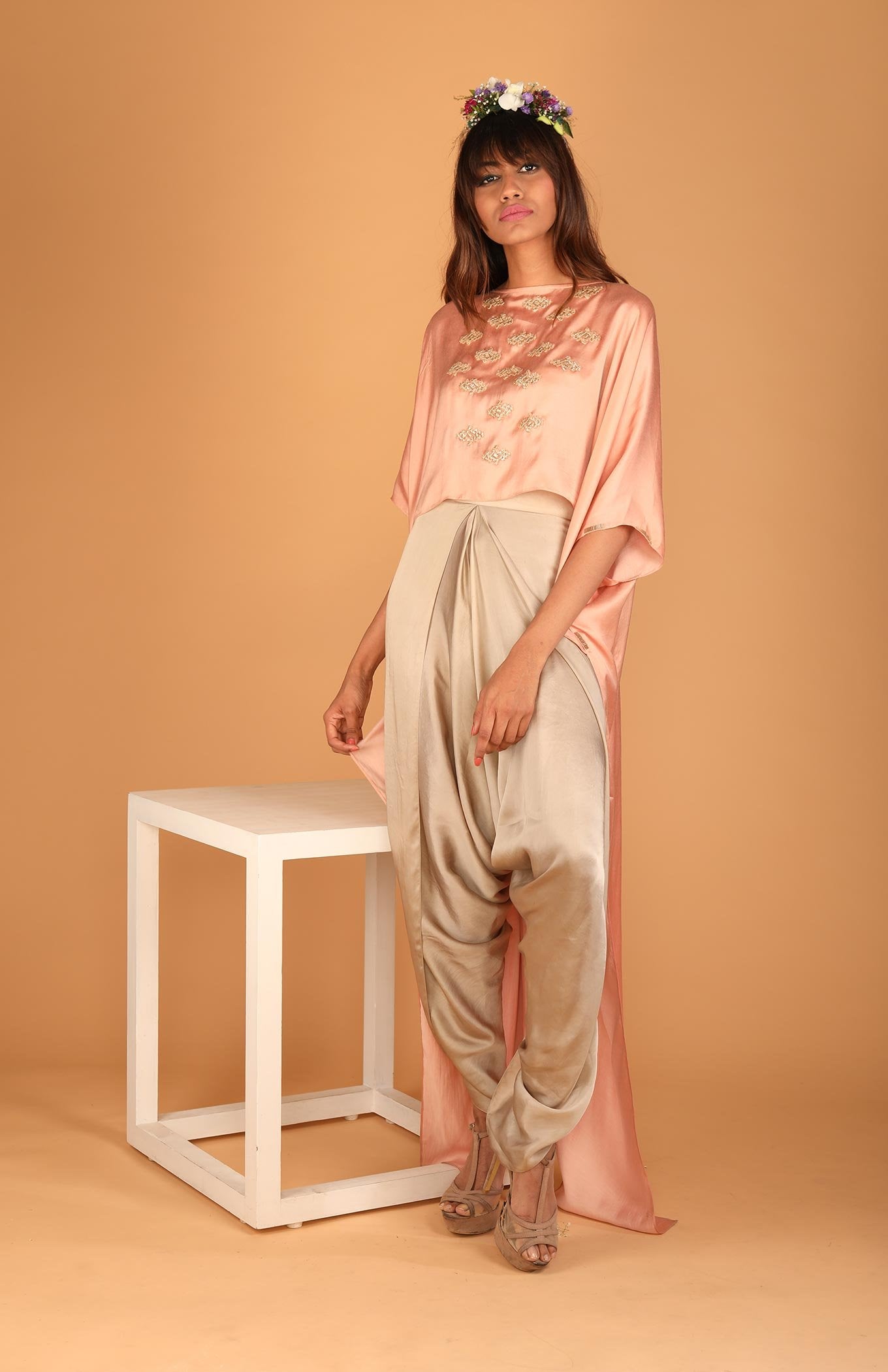 BABY PINK TUNIC DHOTI SET